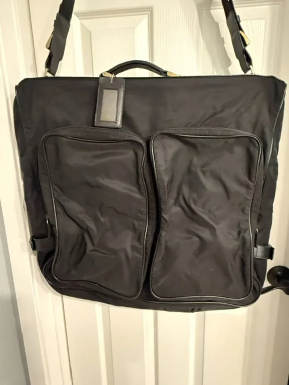 Authentic Prada Viaggio Garment Bag - Black Tessuto & Saffiano Leather - Unisex